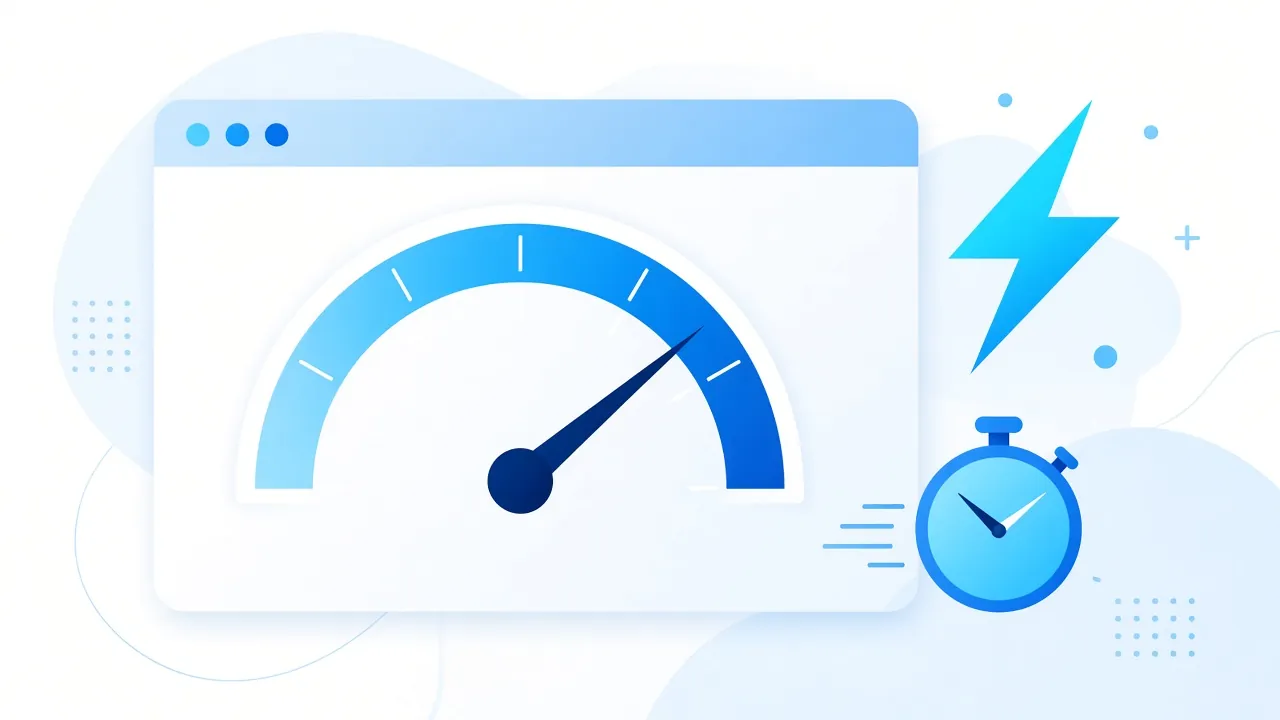 Speedometer ved siden av nettleservindu – raskere WordPress-nettside med IMET i Agder